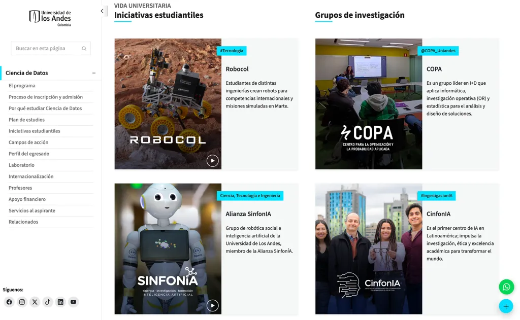Undergraduate mockup - student initiatives