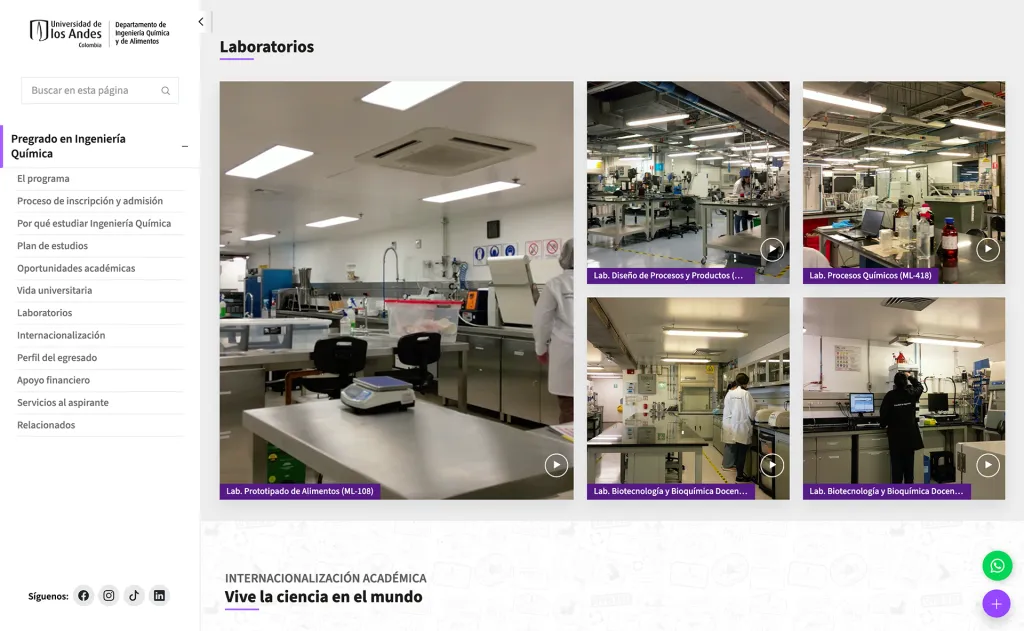 Undergraduate mockup - chemical engineering labs