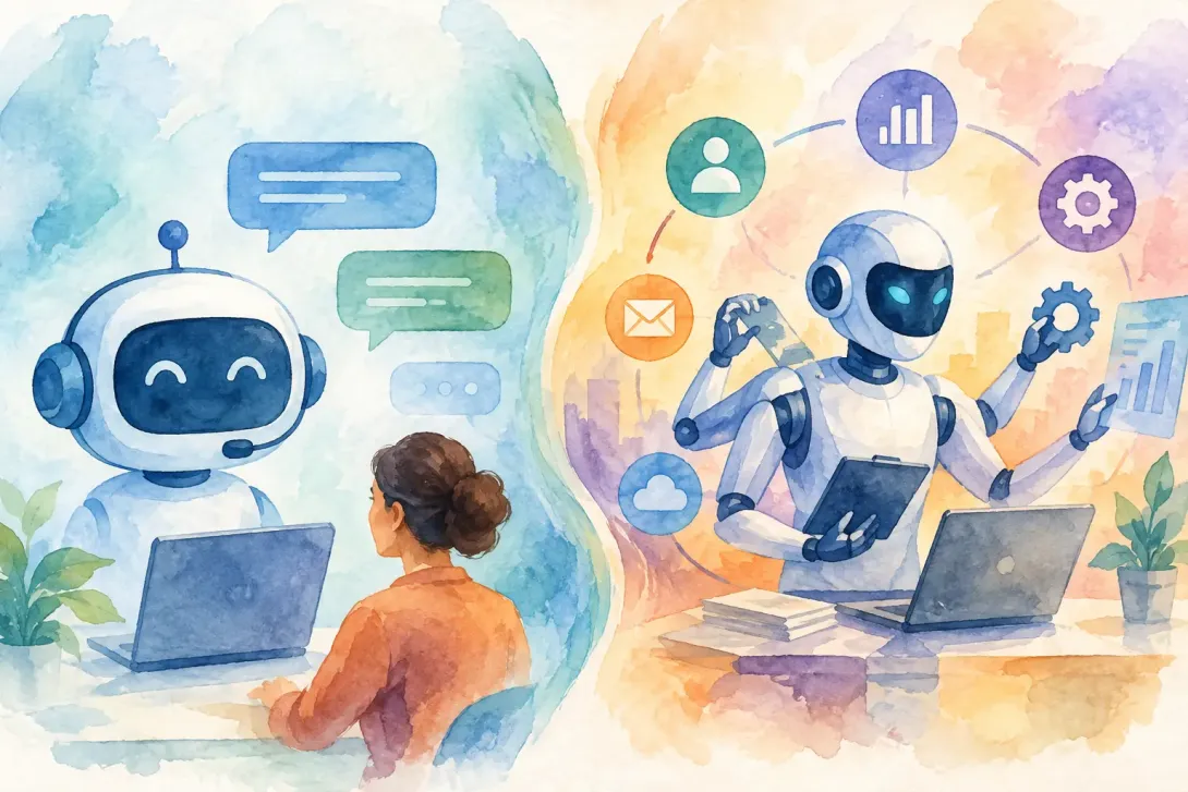 Agentes autónomos versus chatbots para empresas